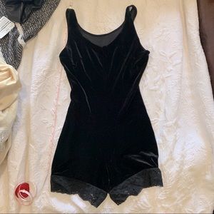 Snatched Waist Crushed Velvet and Lace Jumper